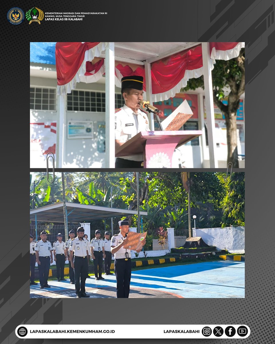 LapasKalabahi's tweet photo. Peringati Hari Lahir Pancasila, Lapas Kalabahi Gelar Upacara Bendera dengan Khidmat

Selengkapnya:
https://t.co/B3ATuuFB2g

#LapasKalabahi
#Kemenimipas
#AlwaysTheBest
~ KanwilDitjenpasNTT https://t.co/sn3Y7EObQe