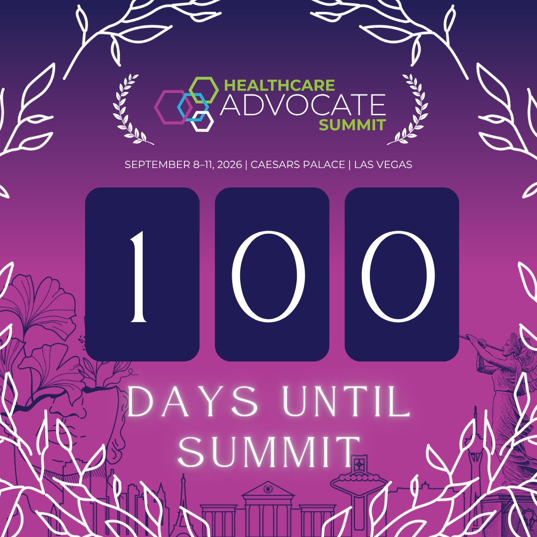 AdvocateSummit's tweet photo. ⏳ 100 days to go!

🚀 The countdown to Healthcare Advocate Summit 2026 is on.

💬 Plan ahead and be part of the conversations moving advocacy forward.

📅 Sept 8–11, 2026
📍 Caesars Palace, Las Vegas
🔗 https://t.co/UBVRoFek0S

 #PatientAccess #healthcareadvocatesummit2026 https://t.co/plFBWqq6DX