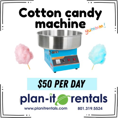 PlanitRentals's tweet photo. 🍭☀️ Make your summer birthday party extra sweet with a cotton candy machine rental! ☀️🍭

Reserve online @ https://t.co/m6wDE69QR2 or call (801)-319-5524

#rent #post #utah #party #familyfun https://t.co/gI2oYoVEjk