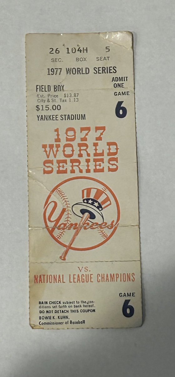 cardguymike1's tweet photo. CGMStackSale ($1 pwe $6 bmwt $10 big items)

All RT, Tags, Takes  and offers appreciated 

1977 WS Game 6 Stub Signed by Willie Randolph (Reggie 3 HR game) $700 https://t.co/Ew6AL10aa8