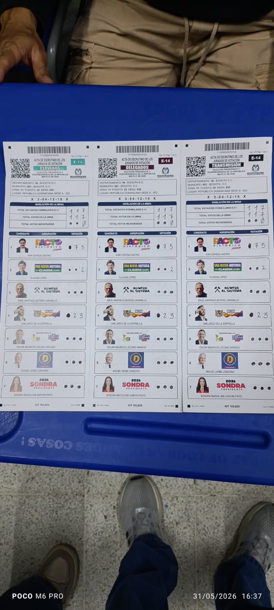 3Akkaa's tweet photo. Estamos ante un fraude electoral tan claro como los resultados que nos dejan sorprendidos a todos. 
Esto tiene que aclarar se por favor registraduria nacional.
#fraudeelectoral https://t.co/zkASD8O4RV