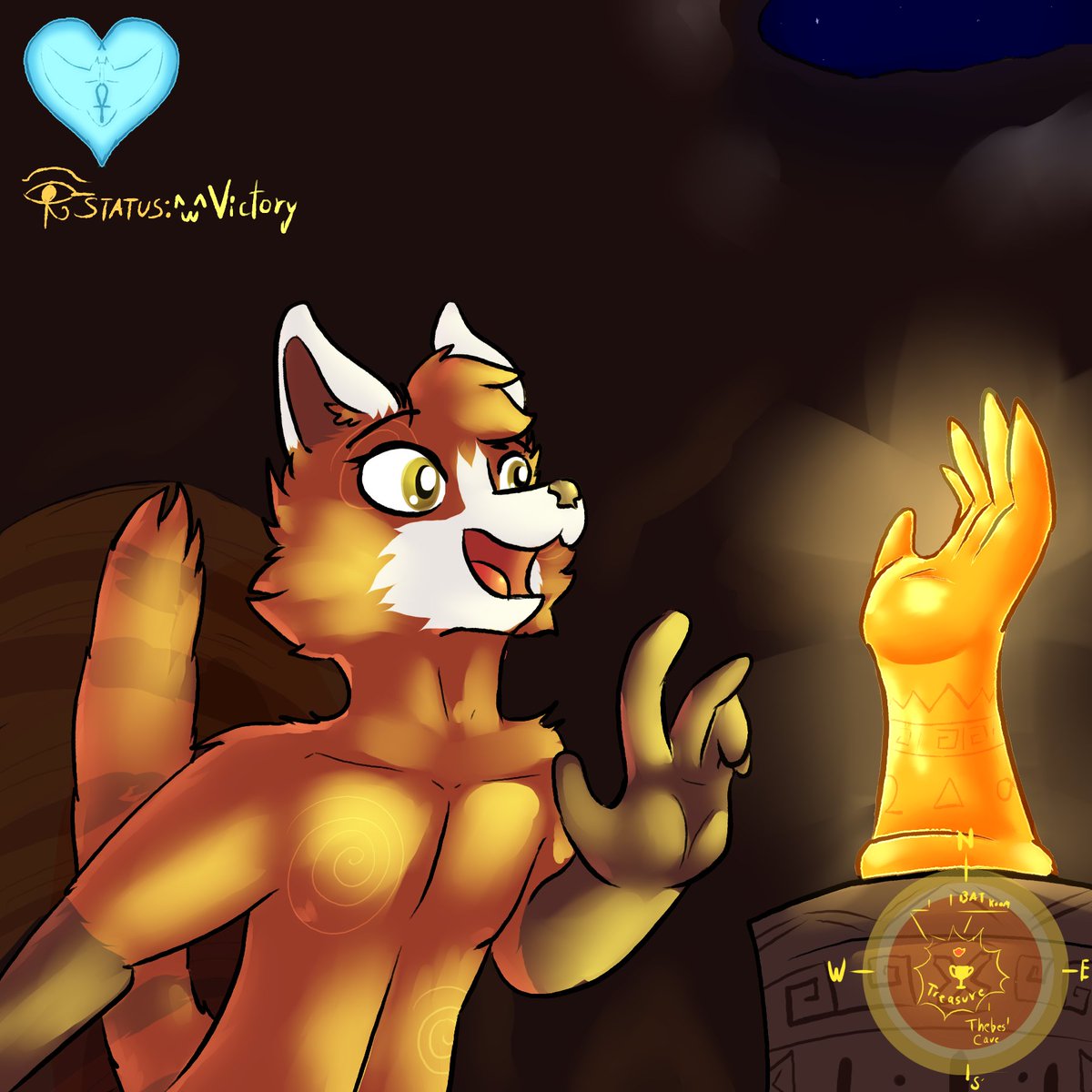 ChrisiDaNSFW's tweet photo. At last I've reached the treasure hidden within this cavern.

It's somekind of golden artifact in the shape of a hand.

I think I should test it before delivering it to Mr. Thoth, any volunteers?
(*COUGH* *COUGH* Volunteer to test out the hand of Midas here, in the replies ^^) https://t.co/pm80Yvf2Wf