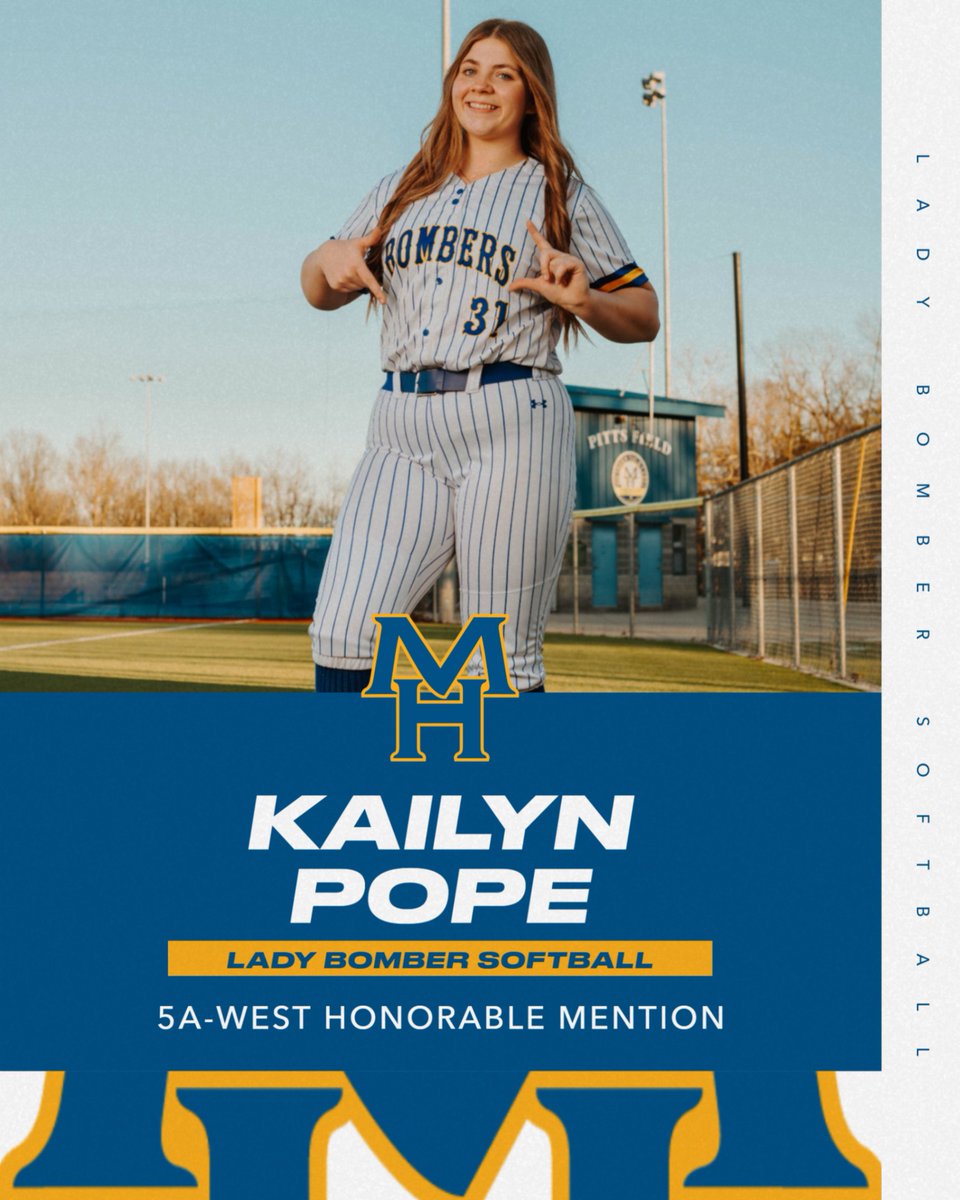 MHSoftball_'s tweet photo. Congratulations to our own Kailyn Pope who was received 5A-West All Conference Honorable Mention honors! ✈️ https://t.co/8srPOOGrJh