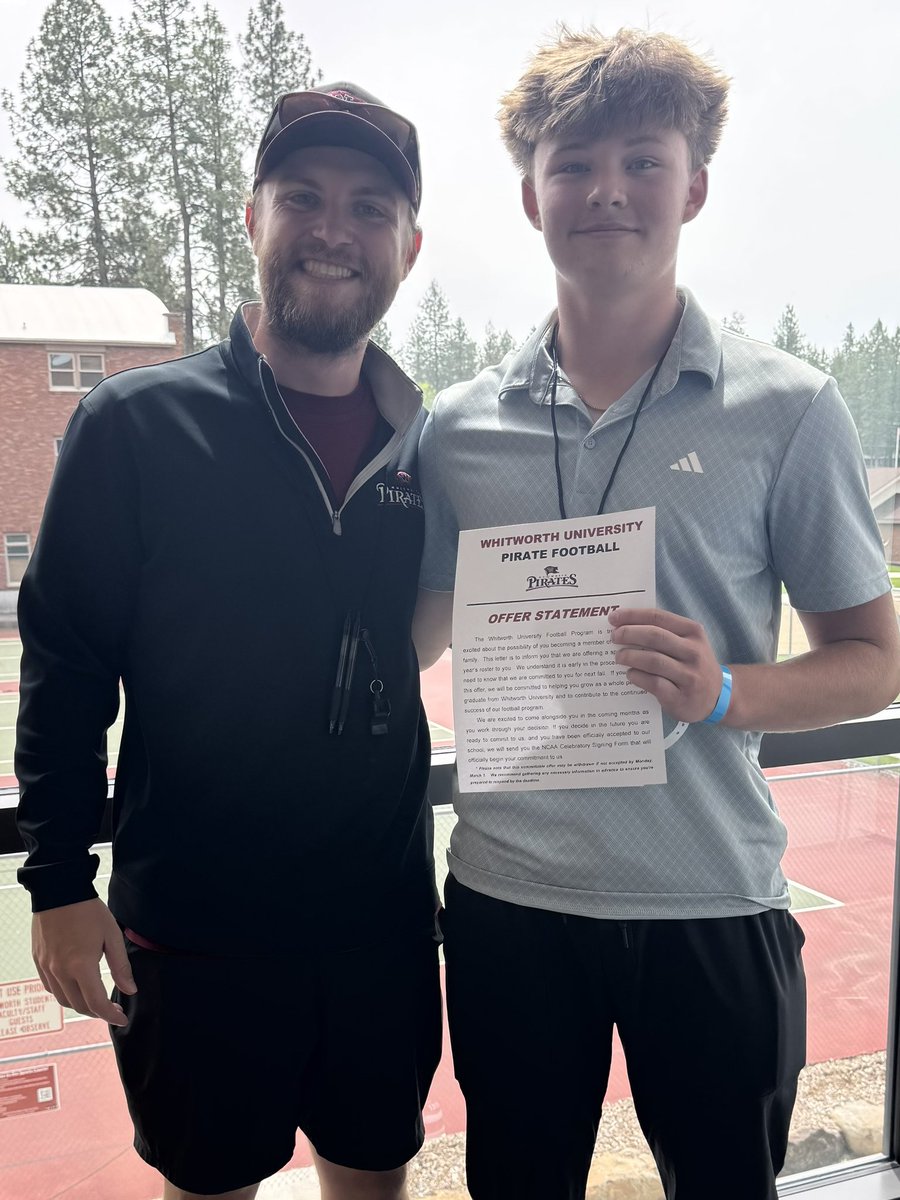 KeaganBrenner's tweet photo. Humbled.  🙏 Thank you @NicRoger3 and @coachsandberg for believing in me and for extending the offer to play football at Whitworth University - Go Bucs! 🏴‍☠️ @WhitworthFB @Coach__Shaw @cjbroussard01 @misseybryce @PrepRedzoneNV @marner_28 @carllaGronejr https://t.co/GC2ESL1CLa