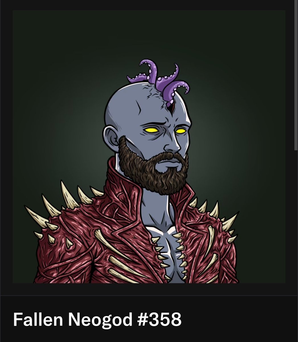 apokjamir150's tweet photo. Just won a @BADFROGS11 playing #DIVINECLASH in @FallenNeoGods server &amp; the FIRST ever holder to win 'ChampionOfTheGods' role which comes wit perks. My fallen God will also be featured as the champion image for a week fully customized. 
@neogodsNFT #RISEOFTHEFALLEN #NEOGODS https://t.co/vpF5dG771w