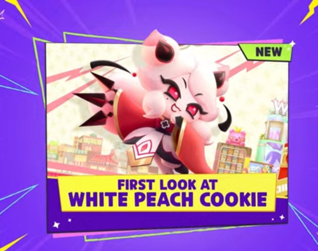 Bakericken's tweet photo. WHITE PEACH WILL BE RELEASED THIS WEEK!!
#CookieRunOvensmash 
#CookieRunKingdom #CookieRunOvenbreak https://t.co/NkqJTbXdV2
