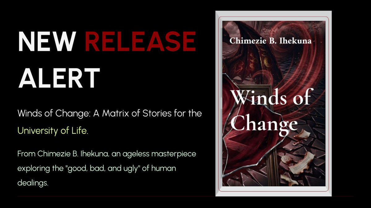 dadyminds's tweet photo. Get this book via: https://t.co/kHpyRy2T7z

#BookTok #newbook #newrelease #Bookstagram #MustReadFiction #IndieAuthors #ReadToLearn #BookRecommendations  #MoralFiction #ContemporaryDrama #ShortStory #DidacticLiterature   #WindsOfChange #ChimezieBIhekuna #UniversityOfLife #kindle https://t.co/N6cGLRCMZD