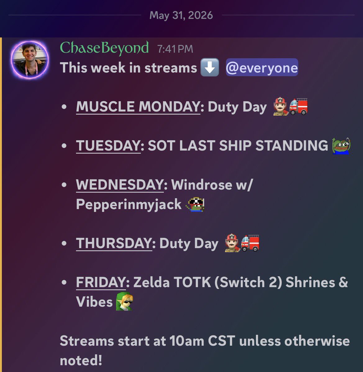 chase_beyond's tweet photo. This week ft.
#SeaofThieves
#Zelda 
#WindRose

👇🏻👇🏻👇🏻👇🏻👇🏻👇🏻👇🏻
Multi-Streamed on :)
https://t.co/Dd3A6tn9JS
https://t.co/eBBWTUlinq https://t.co/UJMWcLatZh