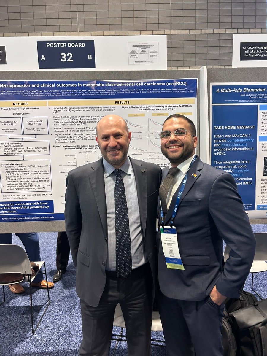 WDKhatoun's tweet photo. Honored to have presented our poster today at #ASCO26 about the role of CARINH in predicting progression in mccRCC. Grateful for the exemplary mentorship of @DrChoueiri and @BraunMDPhD!

@ASCO @DanaFarber_GU @DanaFarber @OncoAlert @IMG_Oncologists https://t.co/bK5fzUIoXf