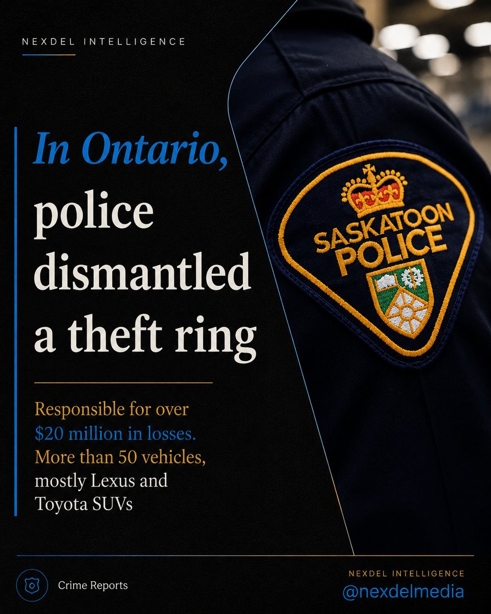 nexdelmedia's tweet photo. A 21-year-old used a stolen, altered Quebec licence to buy a Land Rover from a Saskatoon dealership in Jan 2025. He came back weeks later for a BMW X5 from the same street.
The Land Rover was traced to Ghana.
In Ontario, Project Jack Links uncovered $20M+ in losses. 50+ thefts. https://t.co/N478vmzzKr