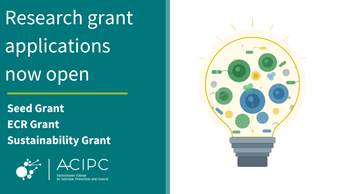 ACIPC's tweet photo. ACIPC Research Grant applications are now open for 2026!
Apply for our:
✅ Early Career Research Grant
✅ Seed Grant
✅ Sustainability in IPC Research Grant
⏰ Deadlines: 17 Aug &amp; 18 Sep 2026
🔗👉 https://t.co/UcUoOlDaak

#IPC #ResearchGrants #InfectionPrevention https://t.co/G58R0fHd01