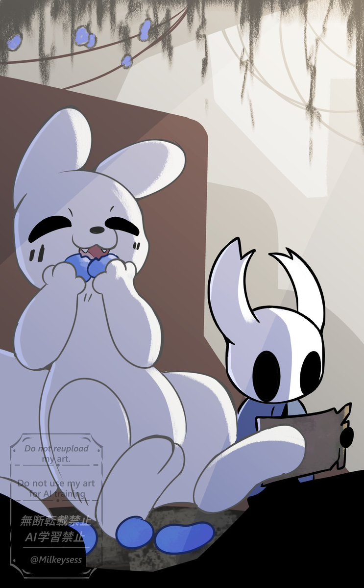 Milkeysess's tweet photo. In the end, everything turned out fine! 

#rainworld #hollowknight https://t.co/YIlWkM4jVe