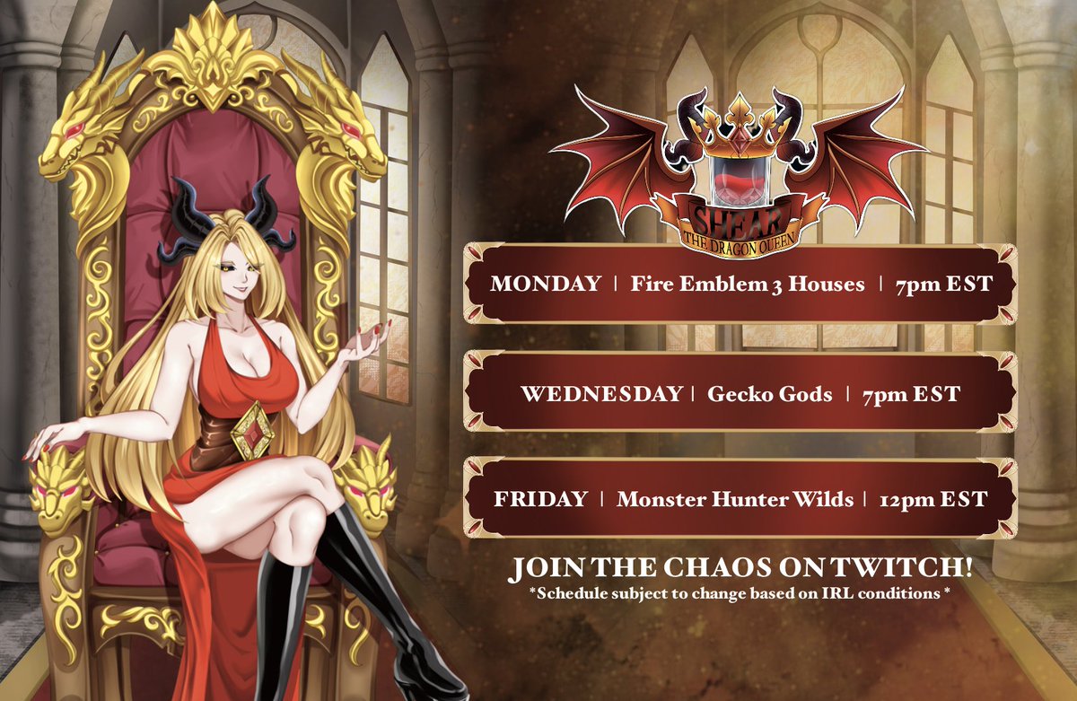 ShearDragonQ's tweet photo. Heyo Dragonlings!~ 
This week's #StreamSchedule is in! 
I spent the day figuring out the 
New Look~ 

Thnx @Mizawadaaa for the Logo/#PNGtuber/BG ✨ https://t.co/tsLB1ui7ss