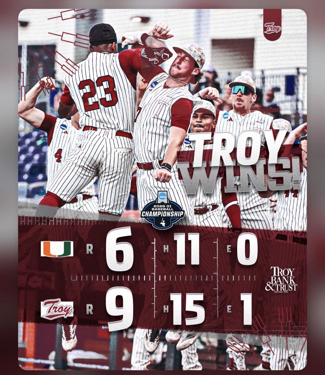 Tyler_Ray12's tweet photo. What a fairy tale day of baseball for @TroyTrojansBSB! One that the future of the program will refer to and build off for years to come! Doubleheader sweep against the blue bloods in their backyards! 

Can’t wait for tomorrow! 

⚔️ SPOT. THE. BALL. ⚔️ https://t.co/GCrS8mnBOJ