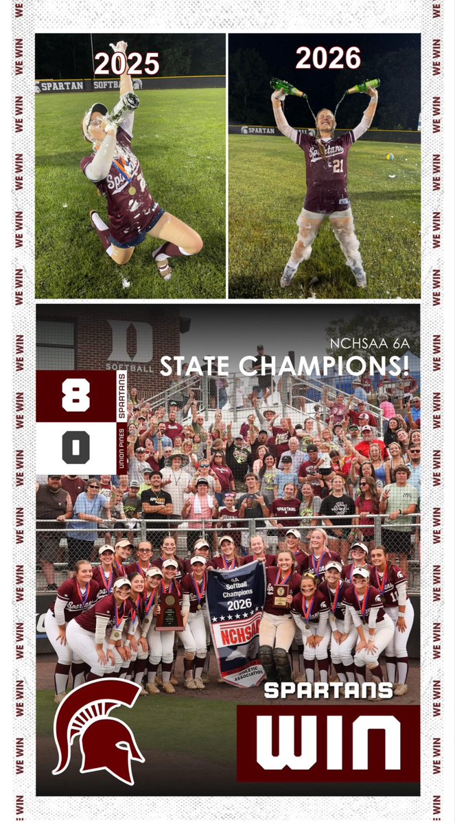 HollandWeisner's tweet photo. Back 2 Back North Carolina State Champions! 💍💍…💍?? Thank you to my coaches and teammates for this amazing season. @SCHSfastpitch @teamnc_bowman https://t.co/EXQ9eRRZ4D