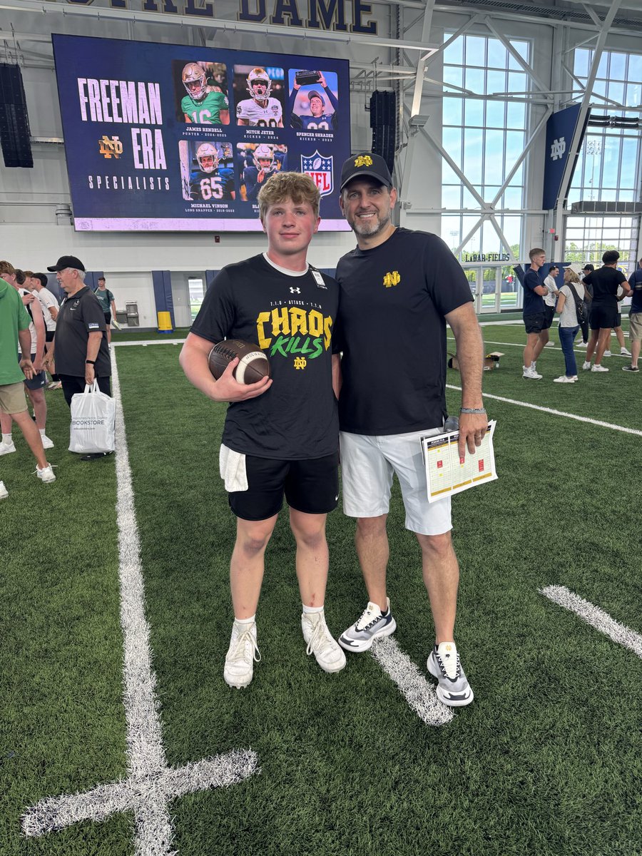 LPeterson4's tweet photo. Competed against 60+ long snappers from across the nation, at the @NDFootball Specialists Mega Camp. I won the underclassmen short snap competition! Was great to meet and connect with coaches.
@SCoachLintal @CoachBiagi @aylward_johnny @CoachSaturnio @CoachW1llHolt @CoachJDWhite https://t.co/TUYaUc3wML