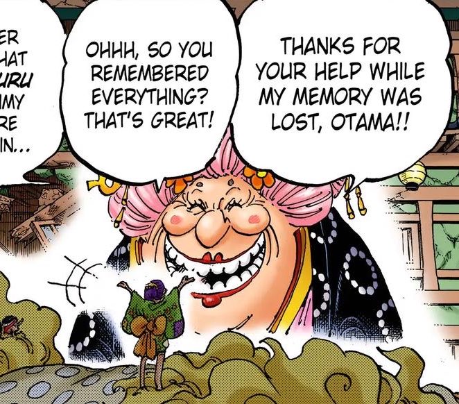 radiobuster's tweet photo. theres something so cute about  big mom going into "mother mode" with little kids. she is big Mom after all https://t.co/fEcrD8Zyl0