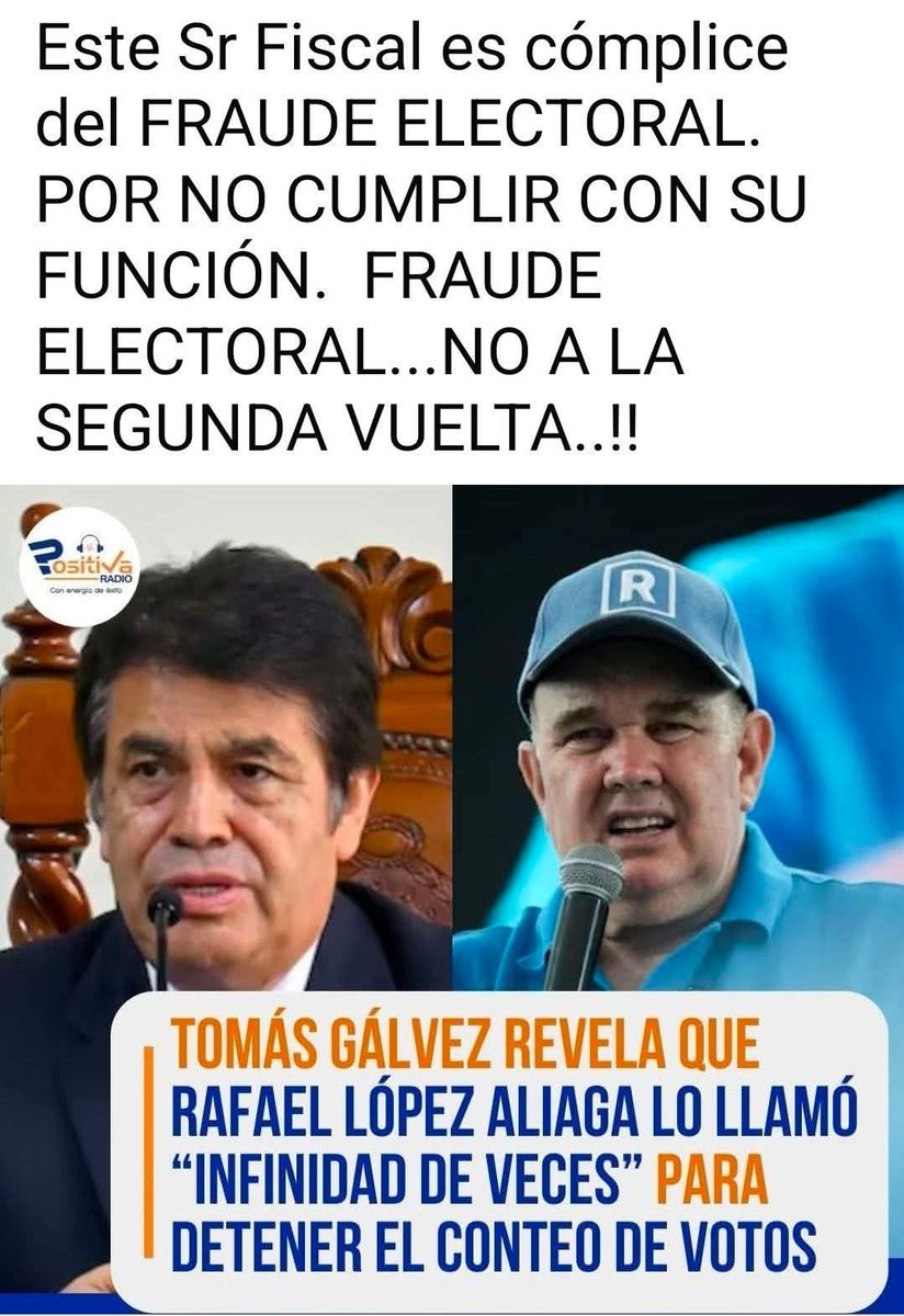 susana_bozzo's tweet photo. FISCAL DE LA NACIÓN, TOMÁS ALADINO GÁLVEZ, ESTÁ EN CONSPIRACIÓN CON LA ONPE, DONDE TRABAJA SU ESPOSA Y TAMBIÉN CON EL JNE Y RENIEC 😡
-malditos traidores a la patria-

🆘🇵🇪🆘⚠️📦🦀👹👎⁉️
‼️TOMÁS ALADINO GÁLVEZ  CUÁNDO BUSCABA SU REPOSICIÓN EN LA FISCALÍA DABA LA IMPRESIÓN DE SER EL CAMBIO A LA PARÁLISIS   DEL SISTEMA DE JUSTICIA ⚖️ QUÉ CARACTERIZÓ LA GESTIÓN DE CAVIARES EN CASOS EMBLEMATICOS.

LO SUCEDIDO EN EL FRAUDE SISTEMATICO DE LA ONPE Y EL JNE QUÉ PERJUDICÓ DIRECTAMENTE A RAFAEL LÓPEZ ALIAGA, DEBIÓ SER LA OCASIÓN DE MOSTRAR UN FISCAL RECTO, QUÉ NO SE CASA CON NADIE.

PREGUNTA, PORQUÉ DETUVO LA INVESTIGACIÓN FISCAL QUÉ ENCONTRÓ PRUEBAS E INDICIOS RAZONABLES DE MANEJO IRREGULAR DE ACTAS, MATERIAL ELECTORAL, SISTEMA INFORMÁTICO EN SU PRIMERA PARTE❓.

PORQUÉ 
FRENÓ  TRABAJO QUÉ SE CONDUCÍA CON EFICACIA❓,
DISTRIBUYÉNDOLO EN VIARIAS FISCALÍAS, FINALMENTE HOY NO SE CONOCE RESULTADOS DE INVESTIGACIÓN CÓMO ES EL CASO DE LA CONTRALORÍA‼️
.