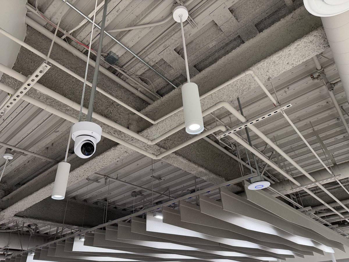 AdiumTech's tweet photo. Ceiling conduit mounted #Unifi U7 XGS’ and G6 Turrets in an open ceiling environment. The camera junction boxes really clean up the look compared to a traditional junction box. https://t.co/9MOTPRKTmQ