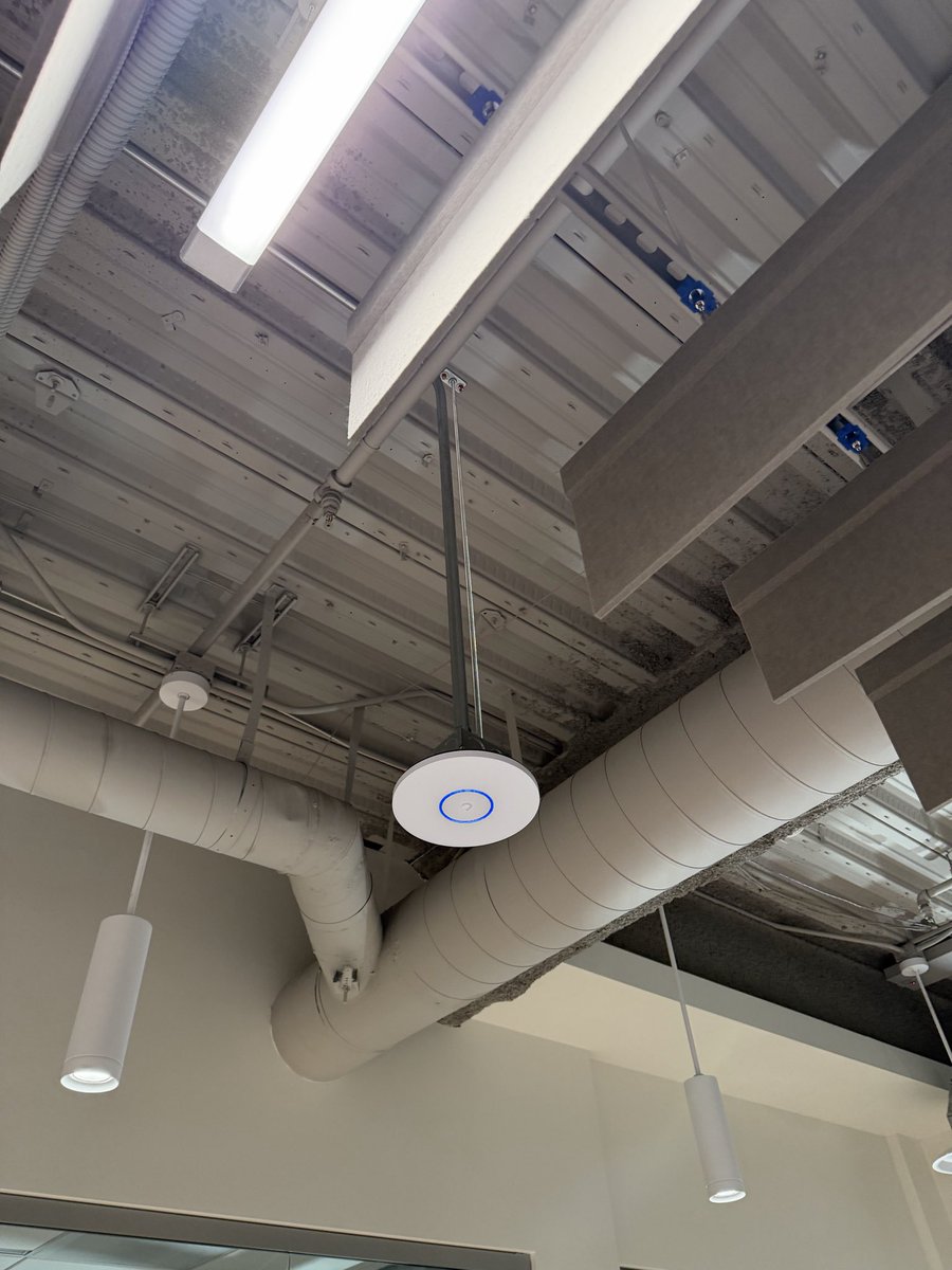 AdiumTech's tweet photo. Ceiling conduit mounted #Unifi U7 XGS’ and G6 Turrets in an open ceiling environment. The camera junction boxes really clean up the look compared to a traditional junction box. https://t.co/9MOTPRKTmQ