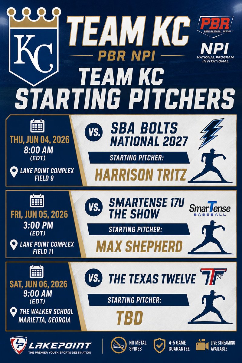 TeamKC_2027's tweet photo. This week's line up!  See you at the NPI! https://t.co/Xg8woG6fsp