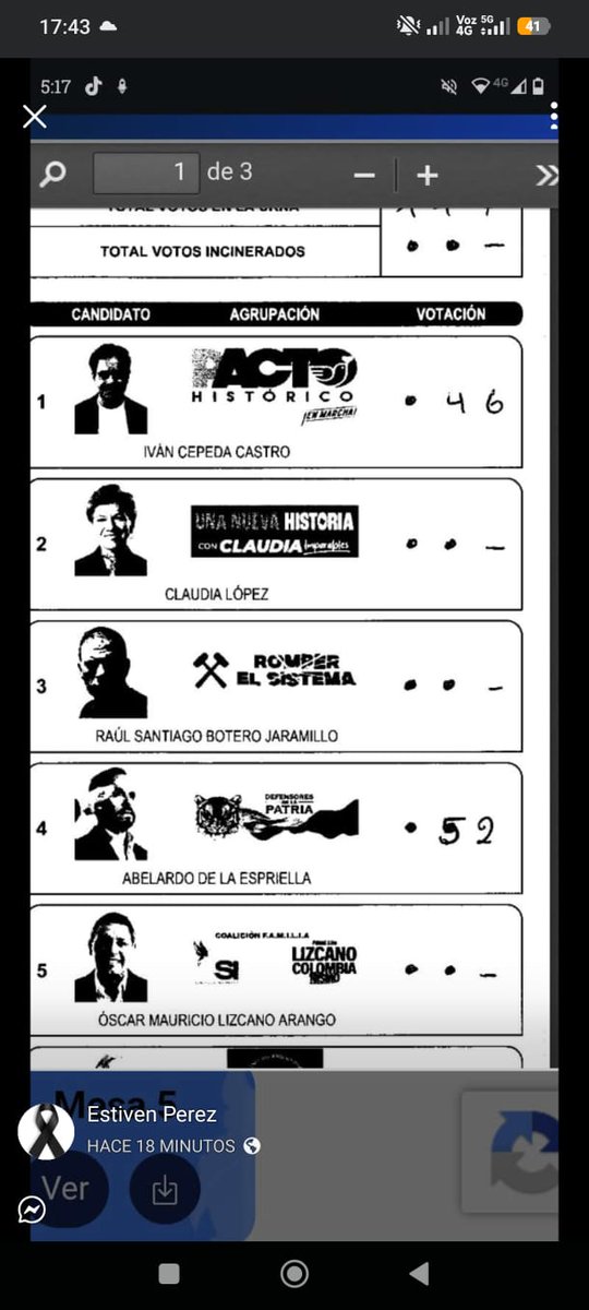 LuisMor980904's tweet photo. Me van a decir que ese tal Abelardo ganó cuando los documentos de los conteos de las mesas subidos a la página de la registraduría se ven así? 

Están tratando de hacer fraude a Iván Cepeda.
Ya nos veremos en la #segundavuelta
#SegundaVuelta
#votaciones https://t.co/K0ycYe4dUu