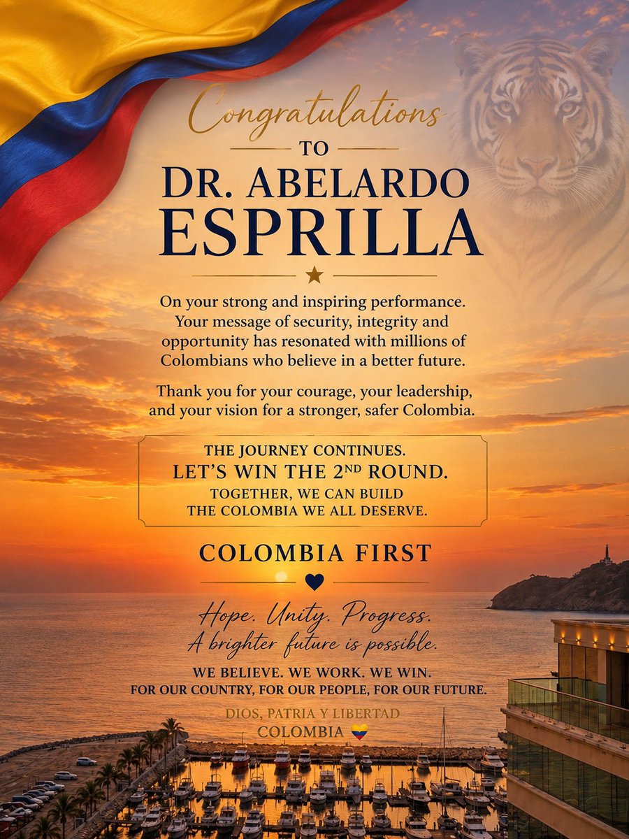 Ang_Becerra's tweet photo. @ABDELAESPRIELLA 💛💙❤️🇨🇴🇨🇴🇨🇴💛💙❤️ @PartidoMIRA @realDonaldTrump https://t.co/tG3UTKSZlP