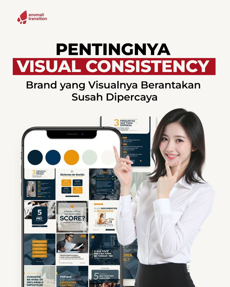 anomalitrans's tweet photo. Di era digital, visual adalah first impression.

Kalau design, tone, dan tampilan brand berubah terus, audience jadi sulit mengenali identitas bisnis kamu.

Karena trust bukan cuma dibangun dari produk, tapi juga dari bagaimana brand tampil secara konsisten.

#BrandConsistency https://t.co/LrGbqlVEGs