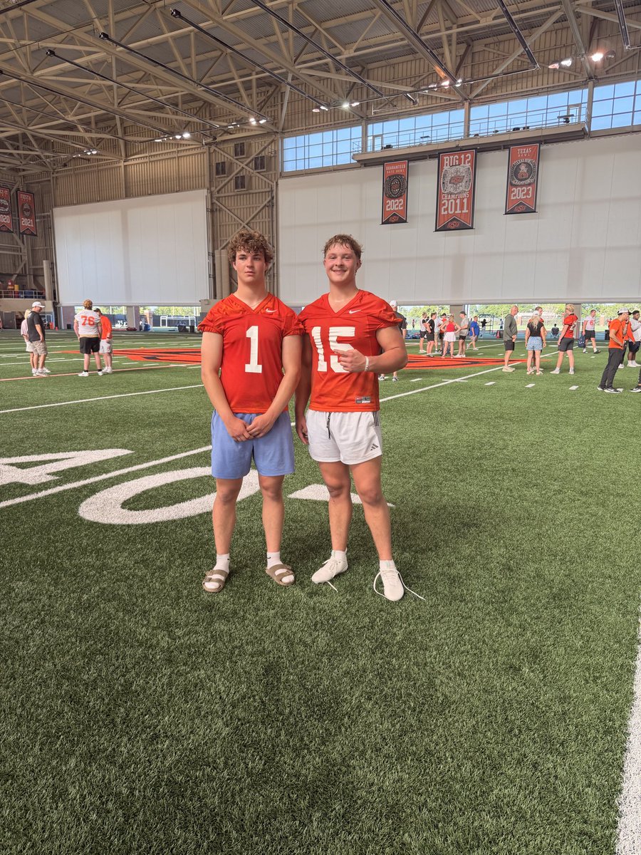 GunnerEdwards56's tweet photo. Awesome time with @CowboyFB today. Getting 1-1 time with @CoachGRichDL was great to hear him break down what they teach in their program. Huge thank you to @AndrewLee_CFB - my boy @CannonR09 was a dawg out there too. Big things ahead!! https://t.co/VFAOWj57By