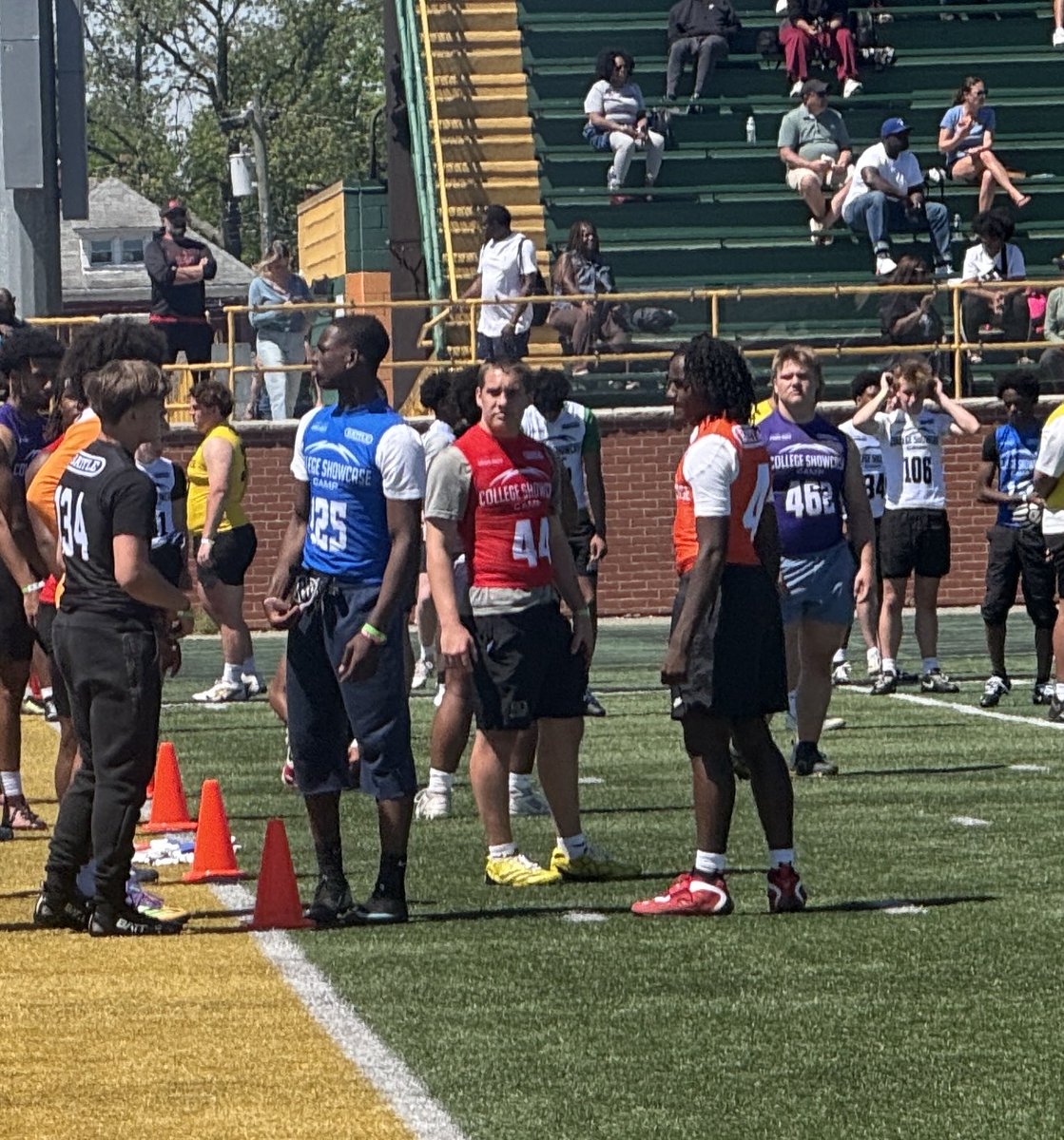 Ojb2029's tweet photo. Had a great time showing my skills today @WSUWarriorFB mega camp‼️
(In red jersey #44) 
@BuckFitz @NCEC_Recruiting @NatlPlaymkrsAca @FootballBga @bobbybentley @greynolds0823 @Coach_Shugg @CoachWuellner https://t.co/o8iwtaWv1K