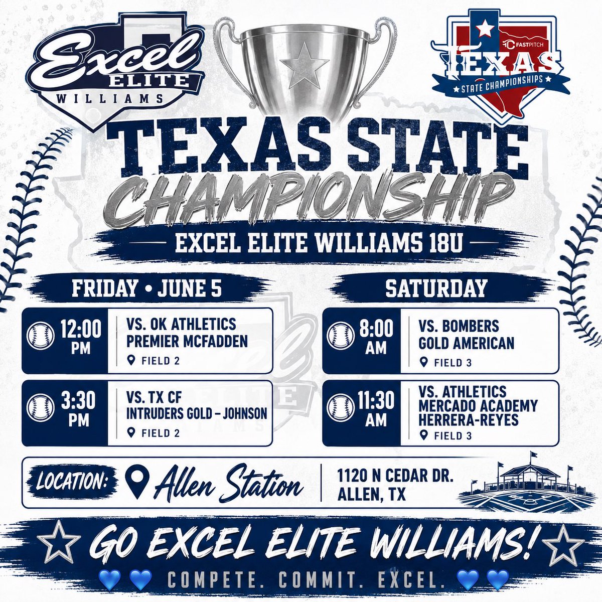 EXCELFASTPITCH's tweet photo. Texas State Championship 🥎🥎 Schedule drop⬇️⬇️ https://t.co/KbaFH7RjBr