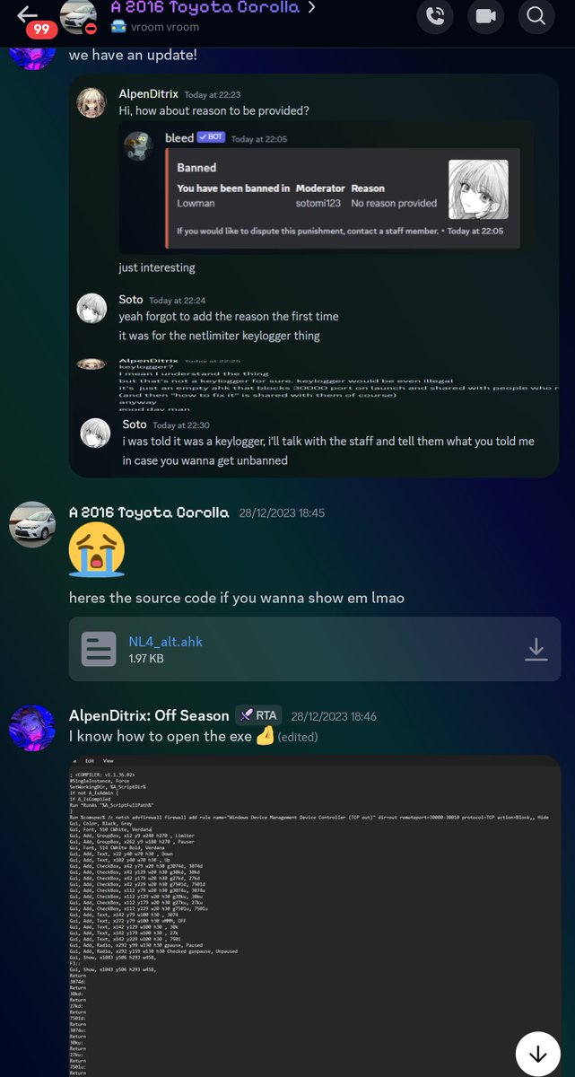 DailyKorj's tweet photo. @LowmanLegend @AlpenDitrix @justaddwatter How about you don't fucking straight up lie again?
And then block me lmao.
Did the kid baboozled you that "it's a keylogger" just to escalate it?

Can you not open an 2Kb .ahk packed into an exe yourself????

All it does was blocking 30000 in firewall on launch.
You're ridiculous https://t.co/tzjPjsXJJ4