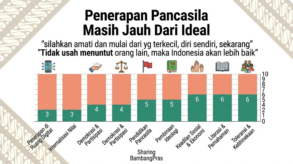 bbprasetya's tweet photo. Refleksi di hari lahir Pancasila. Rapor merah dalam penerapan. Nampak dari keteladaan dan  pemahaman. #IndonesiaLbhBaik https://t.co/2kTkcDHp9Y