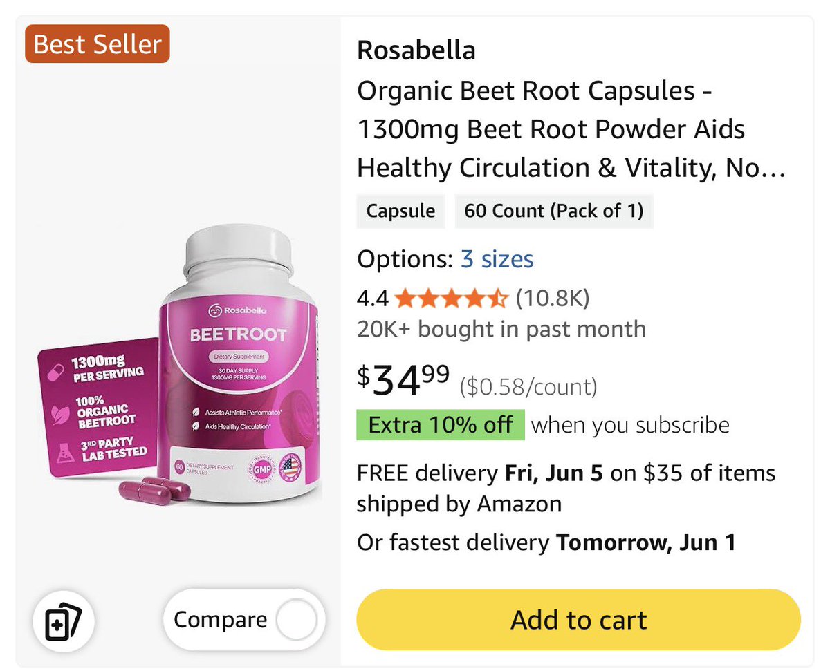 itsluizneto's tweet photo. The Rosabella team knows how to make an Amazon main image that sells.

They’re using the card hack to add 3 callouts that highlight their unique selling points (and they’re legible on mobile).

TikTok Shop is what’s driving most of their demand, but a strong main image like this is what helps them maximize their conversions.