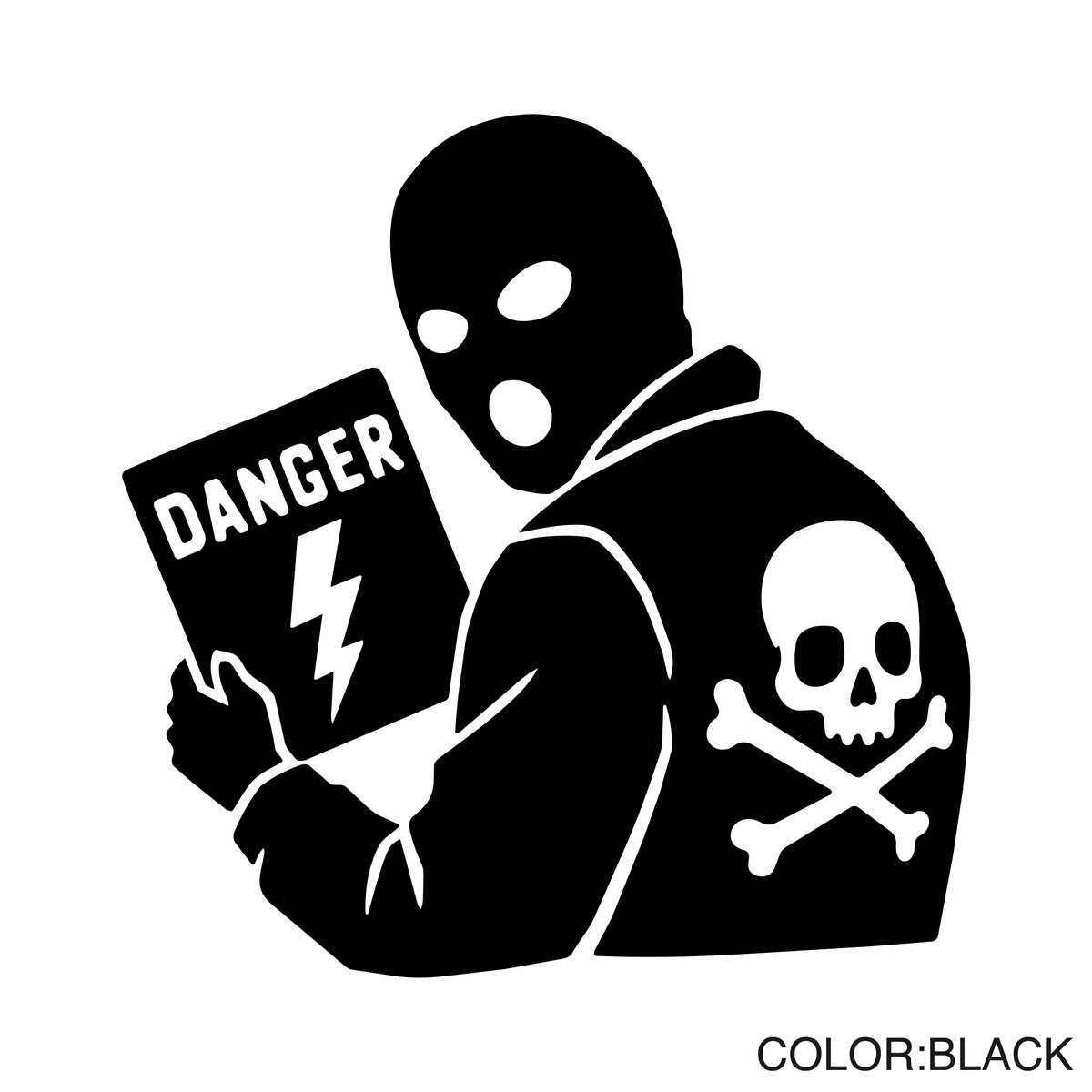 GMDecal's tweet photo. ガレージで爆音のガレージパンクを聴きながら、このチープで不穏なロウブロー感にニヤついてる。骸骨とバラクラバの組み合わせ、最高にジャンクで好き。工具箱の蓋に無造作に貼ると、一気に怪しいガレージ感が出るからおすすめ。#カッティングステッカー #ガレージライフ #ロウブローアート #パンク https://t.co/DtUp008xjh