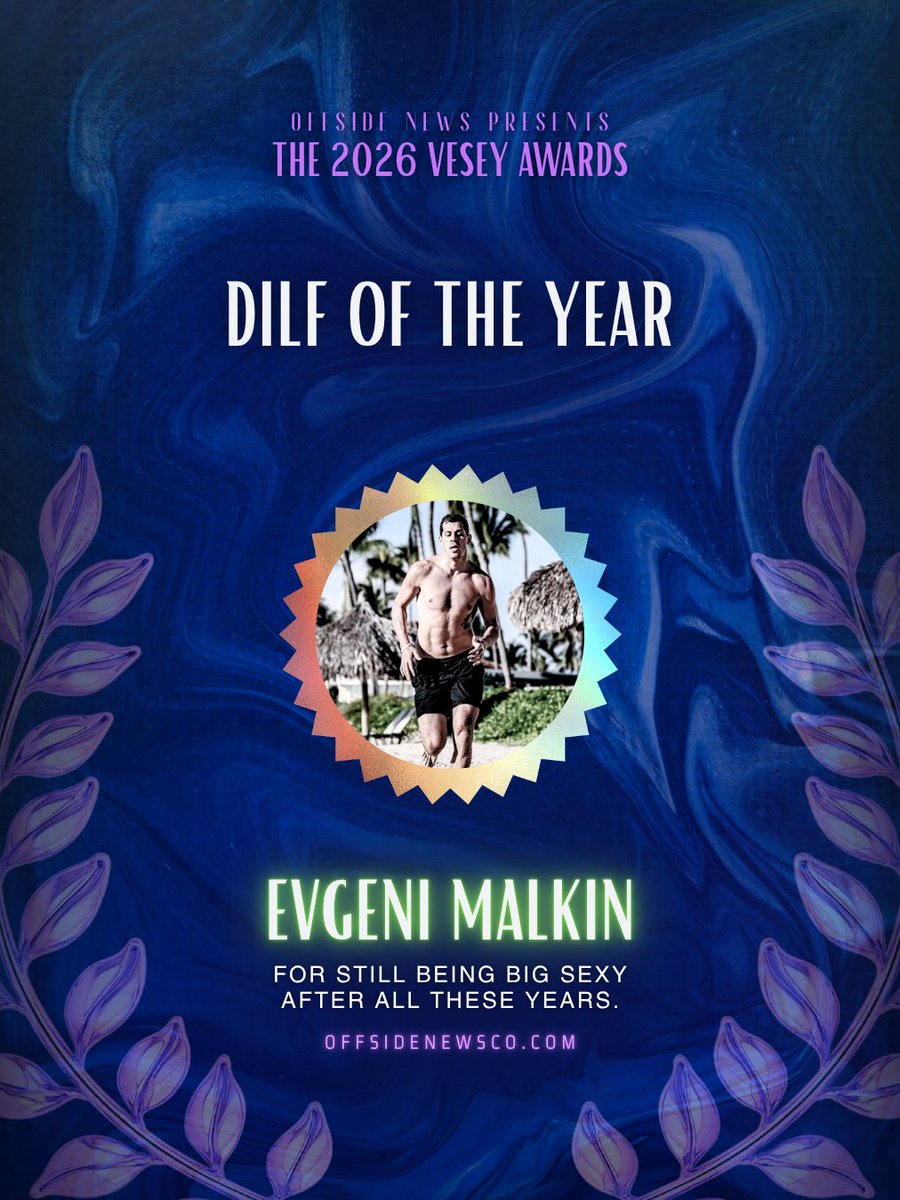 offsidenewsco's tweet photo. With 41,570 write-in votes, Evgeni Malkin takes home DILF of the Year. #LetsGoPens https://t.co/WGdcA2NO3K