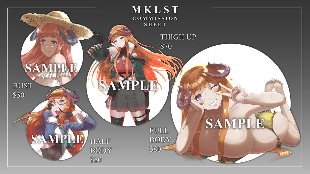 MIKOLLUST's tweet photo. New Commission Sheet UPDATE.

No longer accepting Twitter DMs because of Bot Spam.

Message for comms VIA Discord for better communication. Other details in the sheets below. https://t.co/FxjPA4Ksog