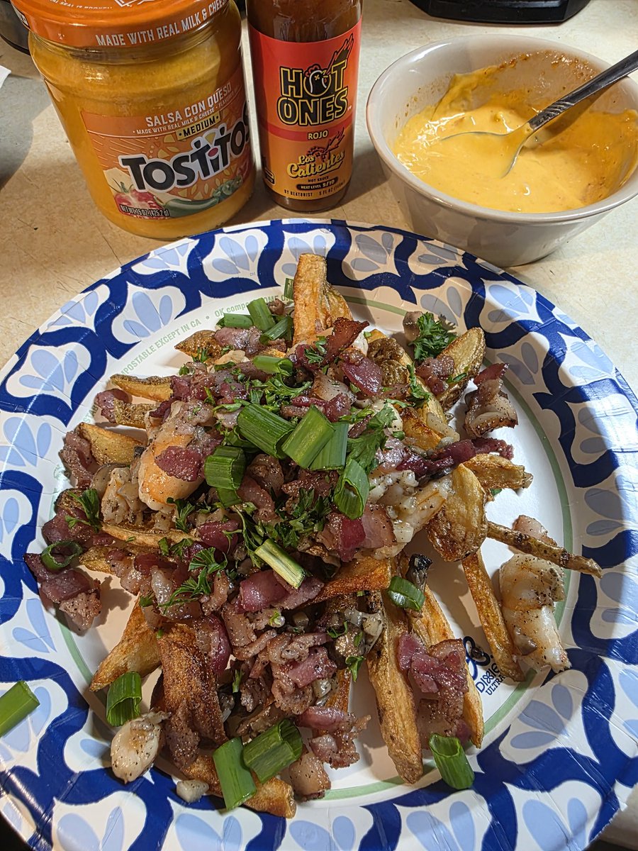 IntriguedP52854's tweet photo. @blooprintgames That makes sense. Check out these loaded fries my daughter and I made instead. Lol https://t.co/pTzbA5AzDv