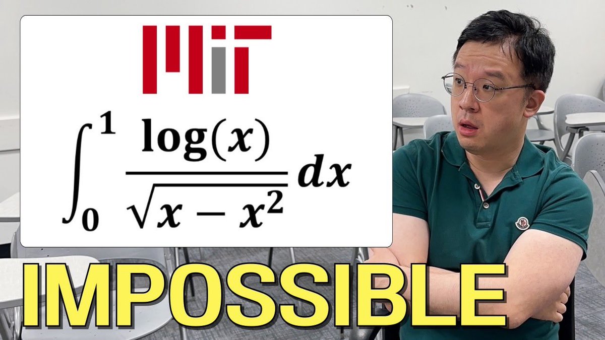 drpkmath's tweet photo. This MIT Integration Bee Integral Seems Tricky https://t.co/6fgk1FqQ6O via @YouTube https://t.co/ZkpORtATlS