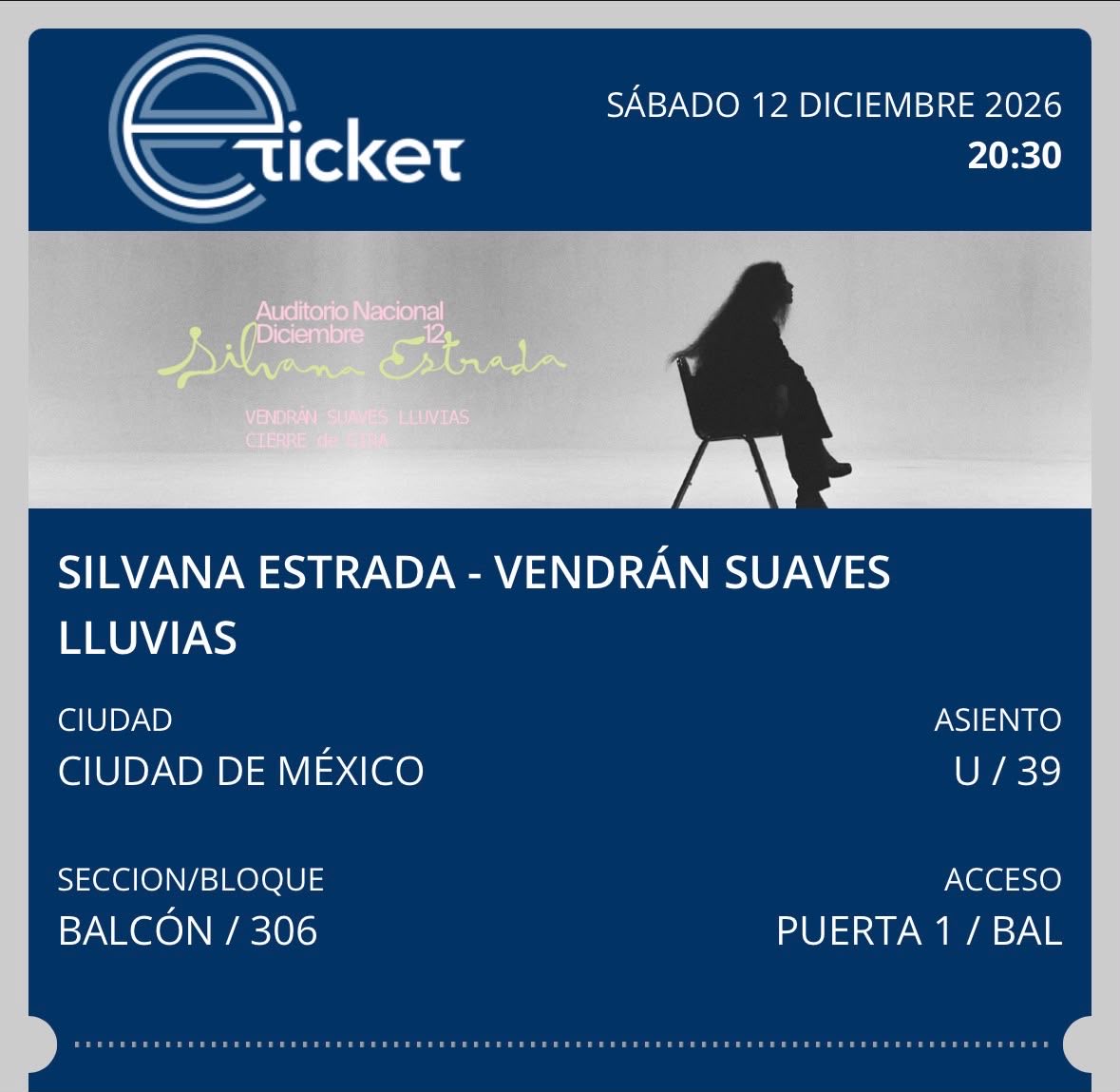 Maria28539156's tweet photo. Hola gente, oigan compramos sin querer 3 boletos para Silvana Estrada y nos sobra este. 

Si están interesados porfis mándenme un mensaje ‼️‼️✨ https://t.co/Q0orGFTFtT