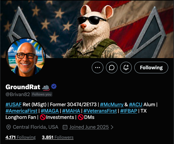JayJosephVet's tweet photo. Join these 4 United States Veterans in assisting them as they build a foundation

@LeonardMJoyner Retired US Army

@jay1099225 USAF Vet

@Brivan82 USAF Vet

@RonaldAbernat15 USMC Vet

Do you have a spot for them and meet some great new friends? https://t.co/cPhCfZPf3o