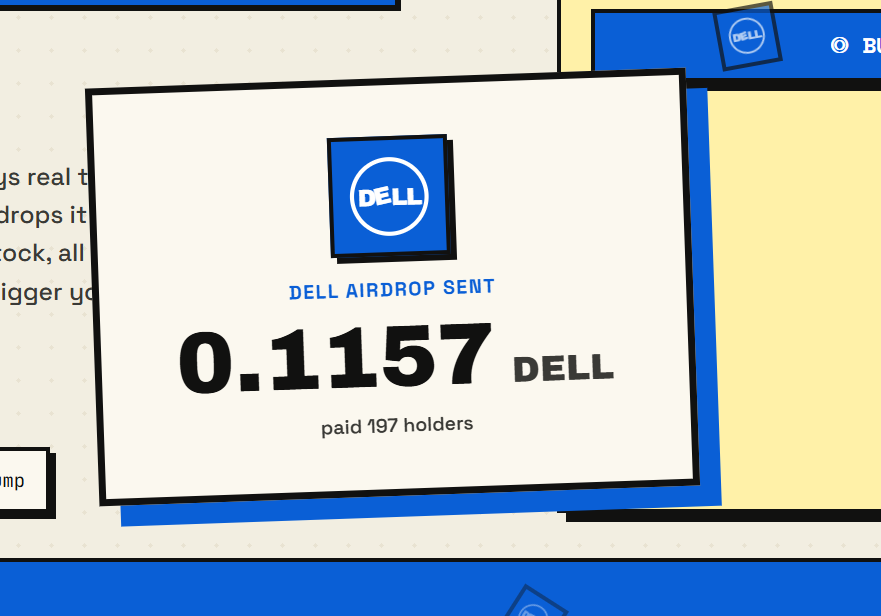 DellStocksSol's tweet photo. Still Sending Airdrops to Holders from Creator Rewards

Dell Is coming - Just spoke with the team that manages 
Digital equities on Solana

- In the Meantime - Earn Tek Stocks For Holding! solana:BxihZJMeYqjVVaPoE21Hzzk4TiAaPBAgXPyBCTWapump https://t.co/N9npkqFdEn