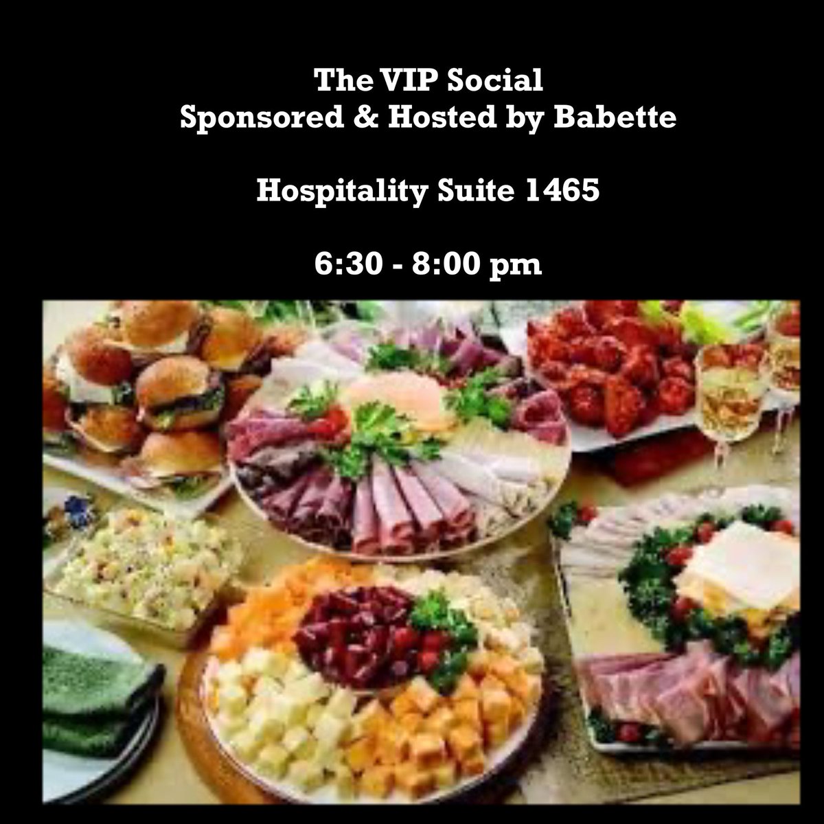 DomConLA's tweet photo. The VIP Social
Sponsored &amp; Hosted by Babette

Hospitality Suite 1465

6:30 - 8:00 pm https://t.co/ghUjsMW8GR