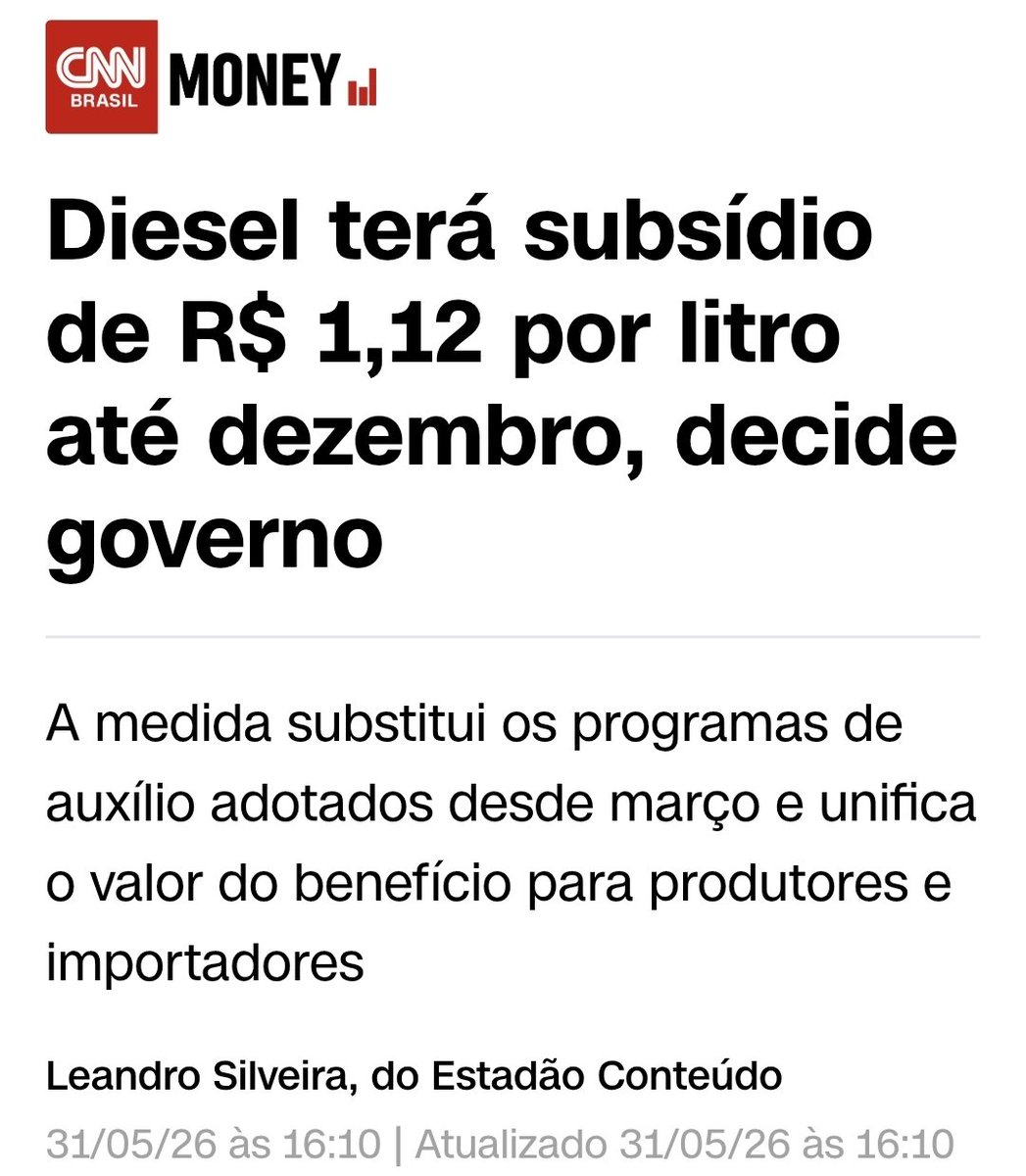 LogInfra's tweet photo. O Brasil consome 5.8 bilhões de litros de diesel por mês.

Este subsídio terá um custo de R$ 6.5 bilhões por mês. Até dezembro serão R$ 45.5 bilhões.

O Governo anunciou, esta semana, bloqueio de R$ 22,1 bilhões do orçamento, maiores afetados são Educação, Defesa e Cidades. https://t.co/KrLMSUnRmd