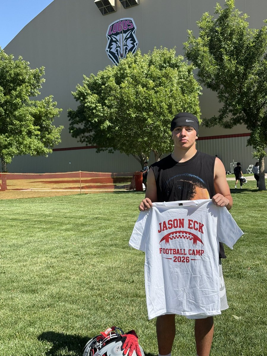 TimoteoMarr's tweet photo. First camp of the year.
Had a great time competing at the University of New mexico. Still work to be done. Blessed to have the opportunity to compete. @Coach_Eck @Beau_Davidson @nmpreps @PrepRedzoneNM @BernalilloFB https://t.co/V4jE7SIMSC