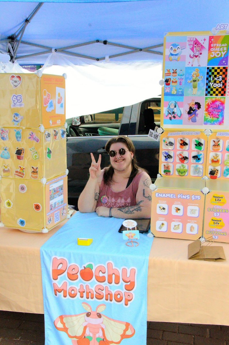 PeachyMothShop's tweet photo. Thank you so much for an amazing Indy Gay Market at Monument Circle! Couldn't have asked for a better crowd and I appreciate every single person who supported me! 💖🌈 
See y'all at Indy Pride next 🤭 https://t.co/CD3eCLBJIl
