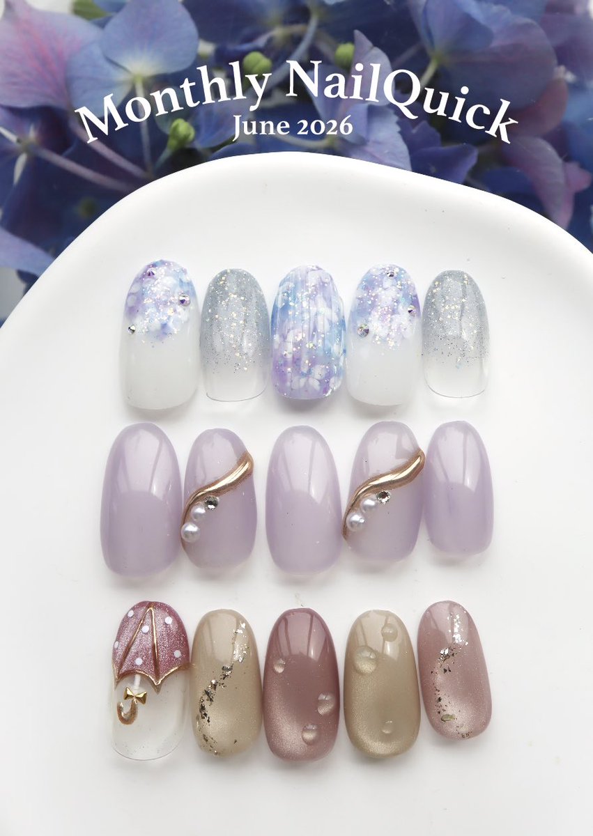NailQuick's tweet photo. 6月がはじまりました☀️

今月は紫陽花や梅雨をテーマにしたデザインもご用意しております。雨の季節も爪先から楽しみましょう💅🏻🪻

皆さまのご来店をお待ちしております✨

#ネイルクイック #nailquick https://t.co/OUhQa8WoXw