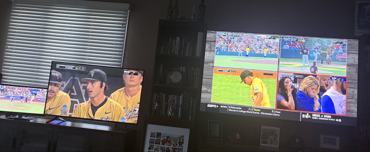 jaymay91's tweet photo. #espnsqueezeplay.  Baseball TV heaven this weekend.  With a supplemental 2 📺 s.. ⚾️ ⚾️⚾️⚾️⚾️⚾️👀 #roadtoOmaha https://t.co/lA3PQU4tIs