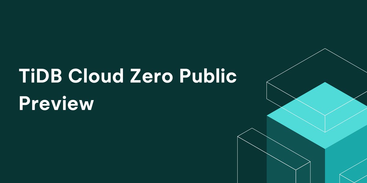 PingCAP_Japan's tweet photo. ✏️ブログ公開「 TiDB Cloud Zeroパブリックプレビュー：1秒でデータベースを起動、3クリックで利用開始」🚀  #TiDB Cloud Zeroでインスタンスをゼロから作成し、利用開始するまでの一連の流れを順を追って解説します。https://t.co/TyJdhnKPHZ https://t.co/IuxgwJ6WP9