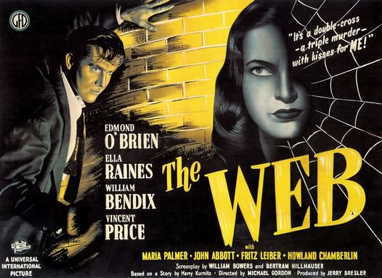 LISAGNO's tweet photo. The Web (1947) is a Universal Pictures #FilmNoir directed by Michael Gordon, cinematography Irving Glassberg, music Hans J. Salter, starring Edmond O'Brien, Ella Raines, William Bendix, Vincent Price, and Tito Vuolo (87 mins) #BNoirDetour https://t.co/BVhjXChu7U